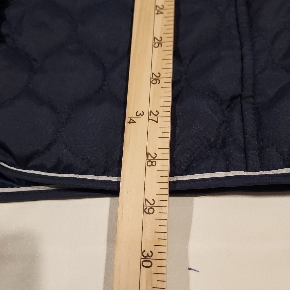 GABRIELLE VICENZA 𝅺navy blue quilted snap front jacket SZ 16/ 18 T 46/48 Tall - Picture 9 of 11